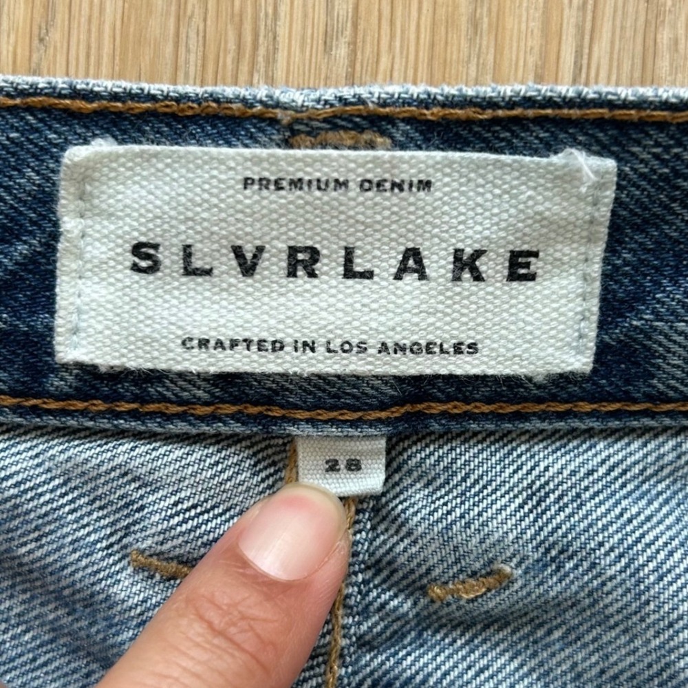 SLVRLAKE London Jeans 28 Born to Run High Rise Straight Leg Premium Denim USA - Picture 4 of 14